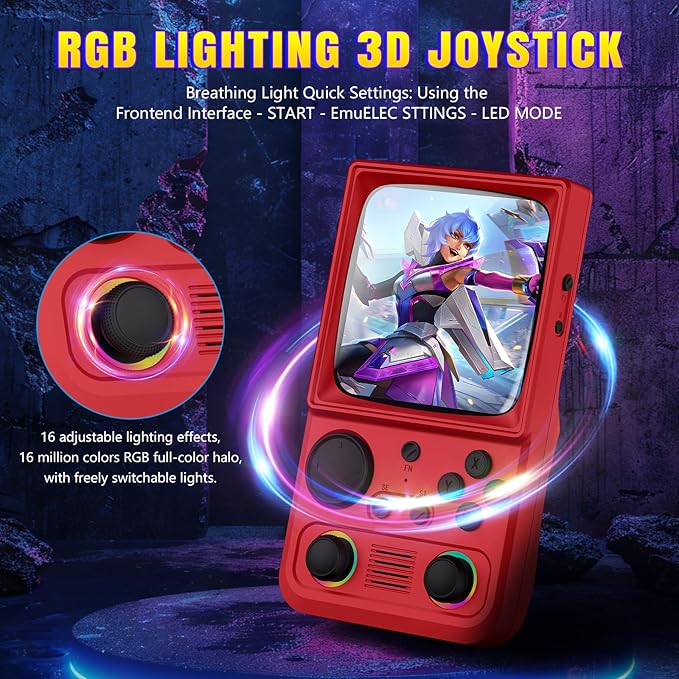 R36TMAX Upgraded Retro Handheld Game Console with 4000mAh Battery, 4.0'' IPS Screen, Retro Gaming Console with Portable Case, Supports WiFi Networked Fighting and OTG (Classic Red)