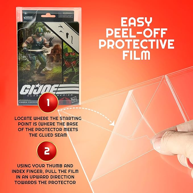 EVORETRO PET Display Case Protector Compatible for GI Joe 6 Inch Action Figure Classified Series Windowless Box - 0.40MM Thick Protective Clear Case for GI Joe Action Figures Windowless Box (10 Pack)