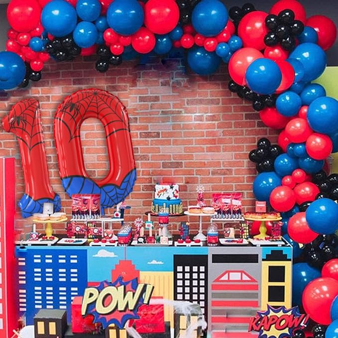 40 Inch Giant Spider Theme Number Foil Balloons - Large Number 0 Balloons for Kids' Birthday Anniversary Party Decorations Supplies (Numbers 0-9 Available)