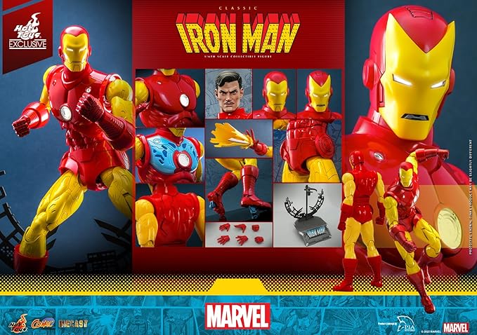 Hot Toys Iron Man Classic Comic Masterpiece CMS014D57 Diecast 1/6 Scale Exclusive, Red