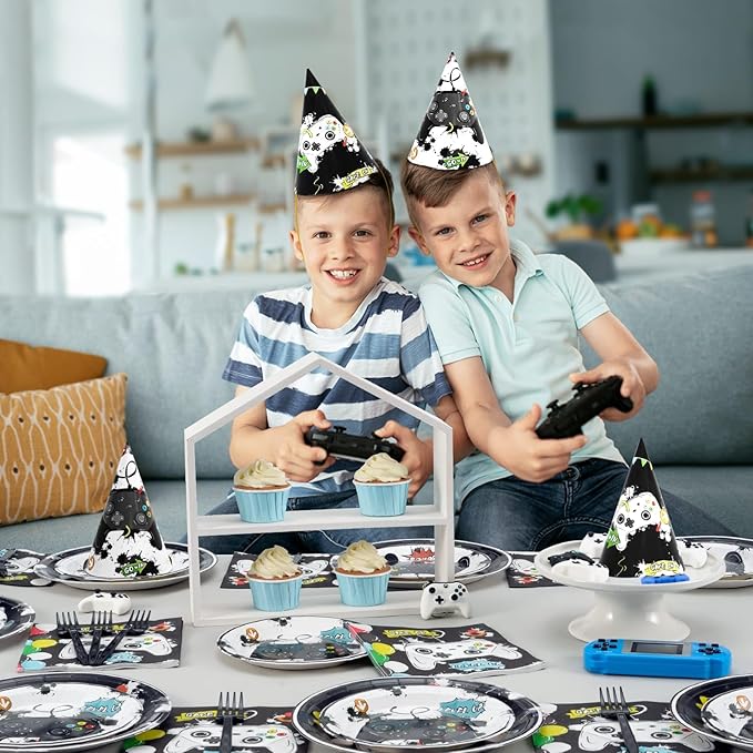 WERNNSAI Birthday Party Hats - 12 Pcs Birthday Party Supplies Cone Hat Headbands Colorful Paper Party Hats for Kids