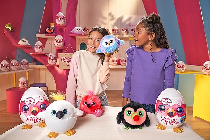 Pets Alive Chirpy Birds (Toucan) by ZURU, Electronic Pet That Speaks, Giant Surprise Egg, Stickers, Comb, Fluffy Clay, Bird Animal Plush for Girls