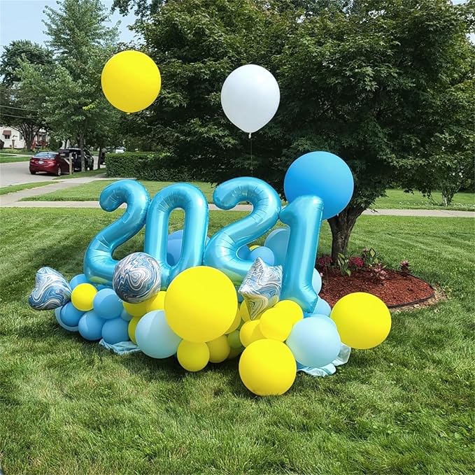 40 Inch Pastel Blue Number 0 Balloons, Giant Self Inflating Foil Number Balloon 0-9 for Boys, Baby Light Blue Mylar Helium 0 Balloons for Kids Age Birthday Party Decor Anniversary Decorations Supplies