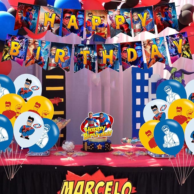Henry Party Decorations,Danger Birthday Party Supplies Includes Banner - Cake Topper - 24 Cupcake Toppers - 18 Balloons