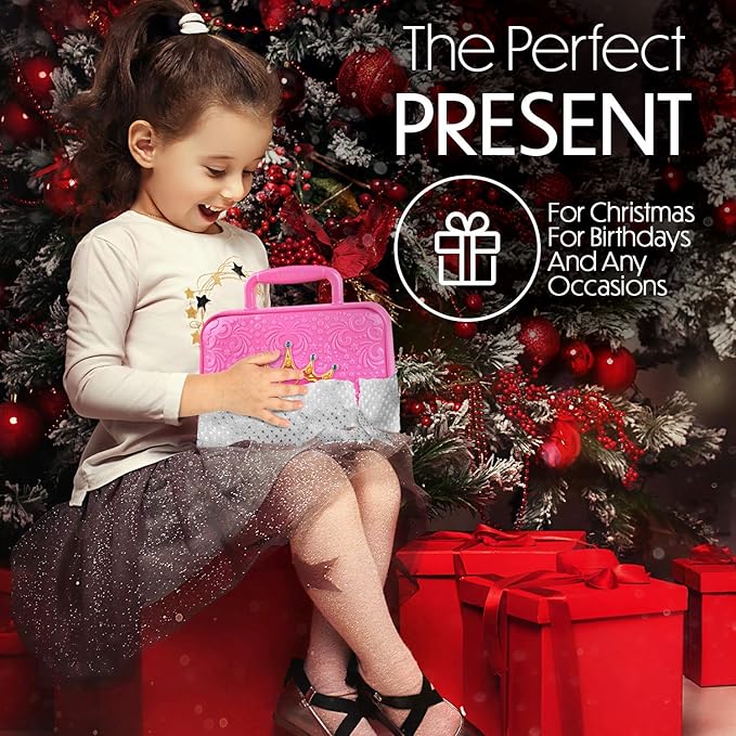 Toysical Princess Kids Makeup Kit for Girl - Real, Non Toxic Makeup for Kids kit with Remover, Washable Toddler Makeup Kit - Birthday Gift Pretend Play Makeup for Ages 3 4 5 6 7 8 9 10 Years Old