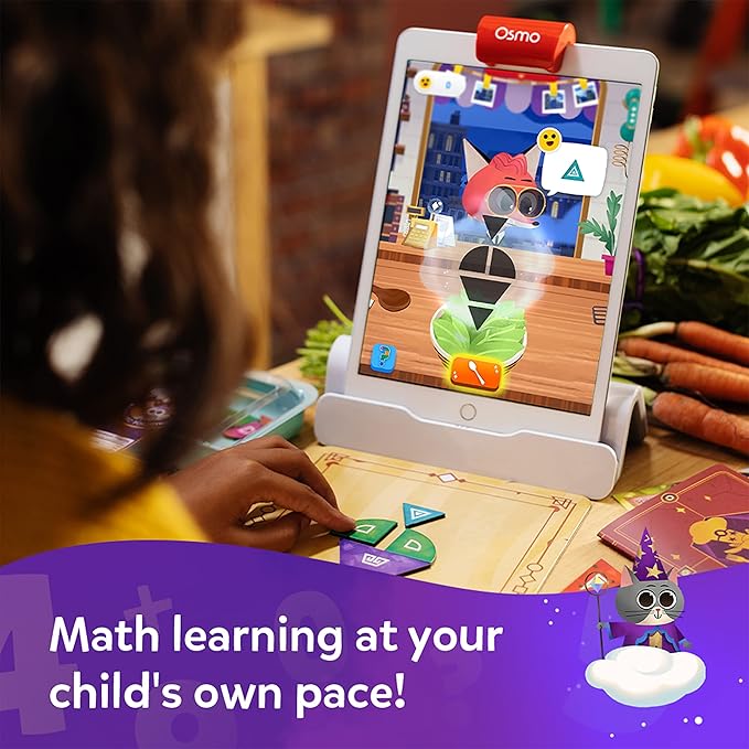 Osmo - Math Wizard and the Fantastic Food Truck Co. Games iPad & Fire Tablet -Ages 6-8/Grades 1-2 -Learn Geometry-Curriculum-Inspired-STEM Toy Gifts for Kids, Boy & Girl-Ages 6 7 8(Osmo Base Required)