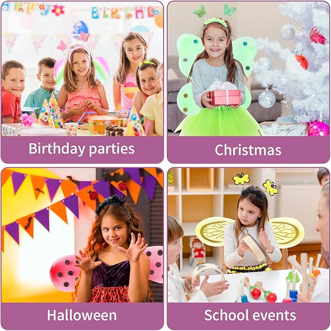 Seawhisper Princess Girls Dress Up Trunk Clothes for Kids Toddler Pretend Play Ladybug Bee Butterfly Costume Accessories