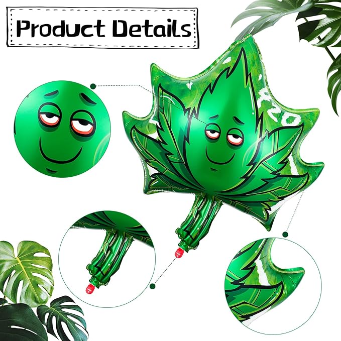 Charniol 9 Pcs 420 Weed Aluminum Balloon Decorations Set 420 Party Decorations Weed Balloons Birthday Party Supplies Aluminum Foil for Adults