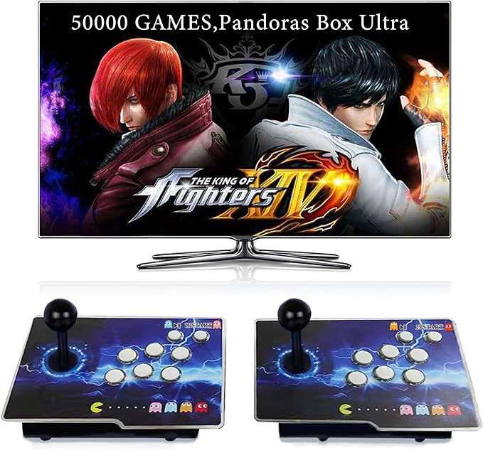 RegiisJoy 50000 in 1 Pandoras Box Ultra Arcade Game Console , Retro Game Machine for PC Projector 4K TV, 3D Games, Search/Save/Load/Pause Games, 256G TF, USB-C Charging