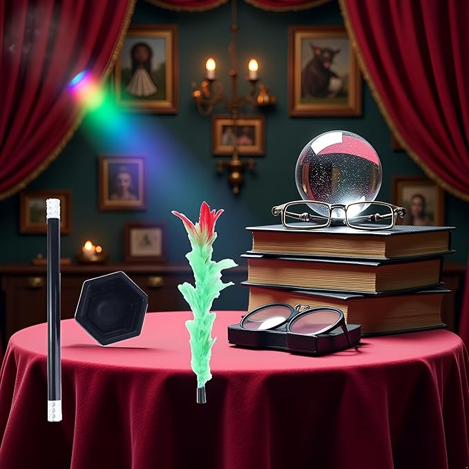 1Set Black Magic Wand to Flower for People Playing Toys,Novelty and Gag Toys,Magic Trick Wand,Magicians Tricks Close-up Magic Prop Magic Flower Stick Kits and Accessories,Games