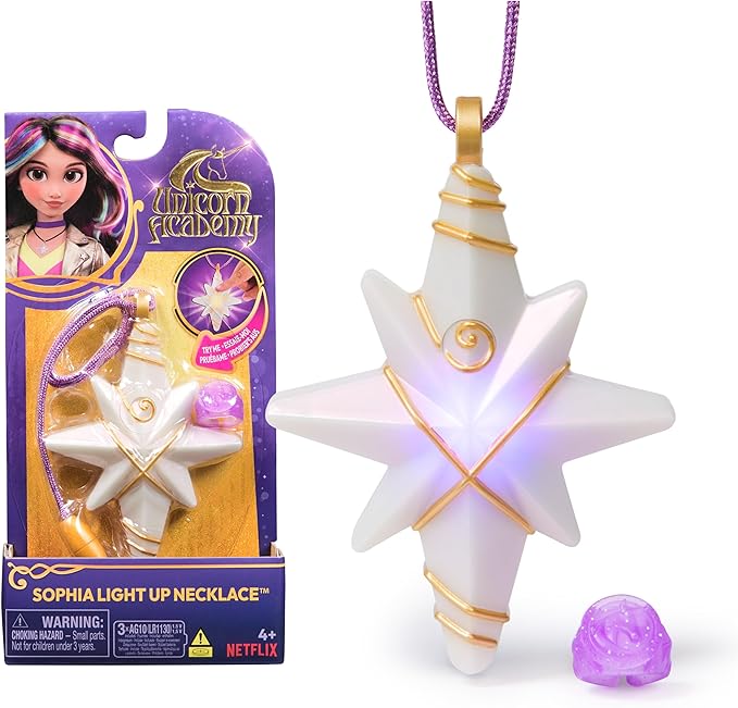 Unicorn Academy, Sophia’s Light Up Necklace & Glitter Ring, Easter Gifts Idea, Dolls & Unicorn Toys for Girls Pretend Play & Dress Up, Ages 4 and up
