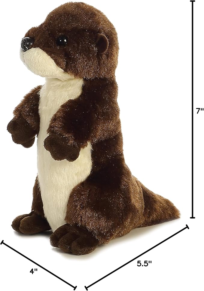 Aurora® Adorable Mini Flopsie™ River Otter Stuffed Animal - Mini Companions Ready for Playful Adventures - for Kids All Ages, Toddlers, Adults, and Families - Brown 7 Inches
