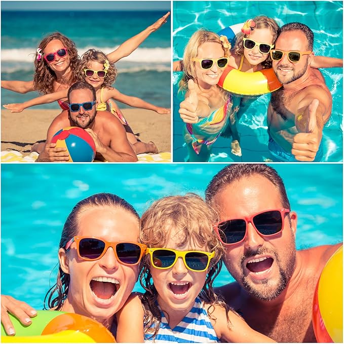 50 Pack 10 Color Neon Sunglasses Party Favors Bulk,80’s Retro Style Perfect Colorful Novelty Sun glasses Set for Birthday Party Supplies,Beach,Pool Party Favors,Goody Bag Favors for Kids Adults