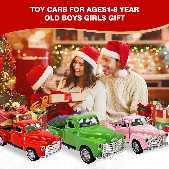 Little Black Truck Toy for Toddlers 2 3 4 5 6 7 8 Year Old Boys Girls,1:32 Alloy Toddlers Car Toy Driveable,Car Door Can Open,Toy Trucks for Kids Easter Christmas Birthday Gifts