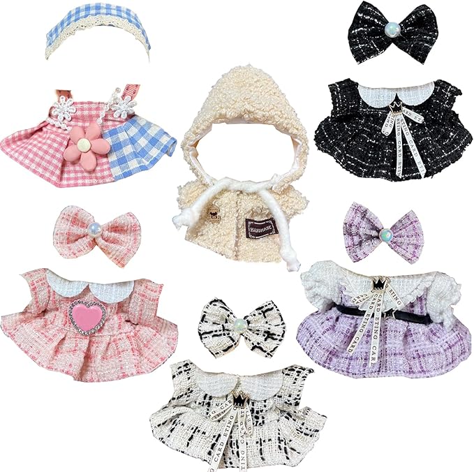 Clothes for Doll, 6 Pack Doll Outfits for 17cm Doll, Perfect for Play and Display, Accessories for Doll's Collectors, (No Dolls) (Elegant Dress)