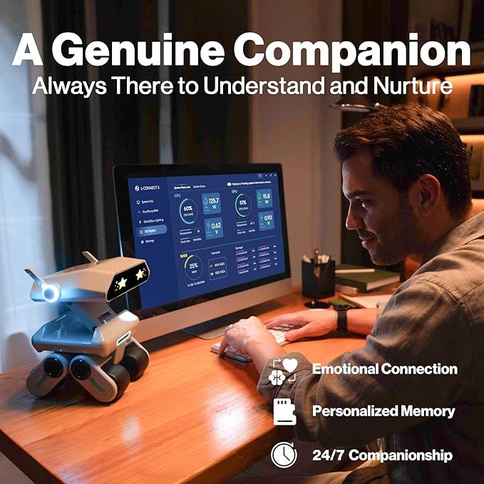 AI Robot for Kids, Programmable & Interactive AI Robot, STEAM Educational Toy ChatGPT Powered, Personalized Companion Robot w/Voice Control, Visual Recognition, Emotion-Aware, Long-Term Memory