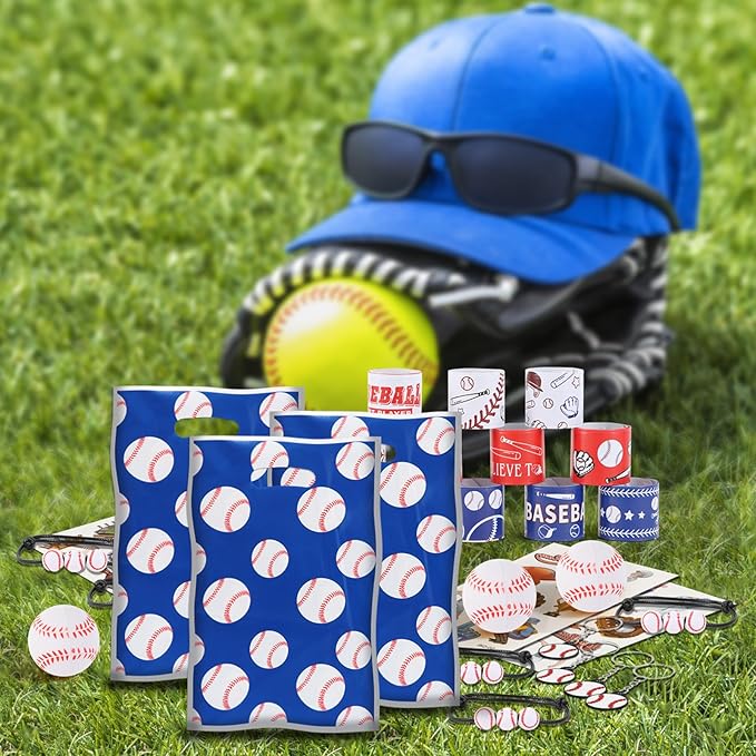Kolewo4ever 294 Pieces Baseball Party Supplies Baseball Themed Birthday Gift Goodie Bags for Sports Party Supplies