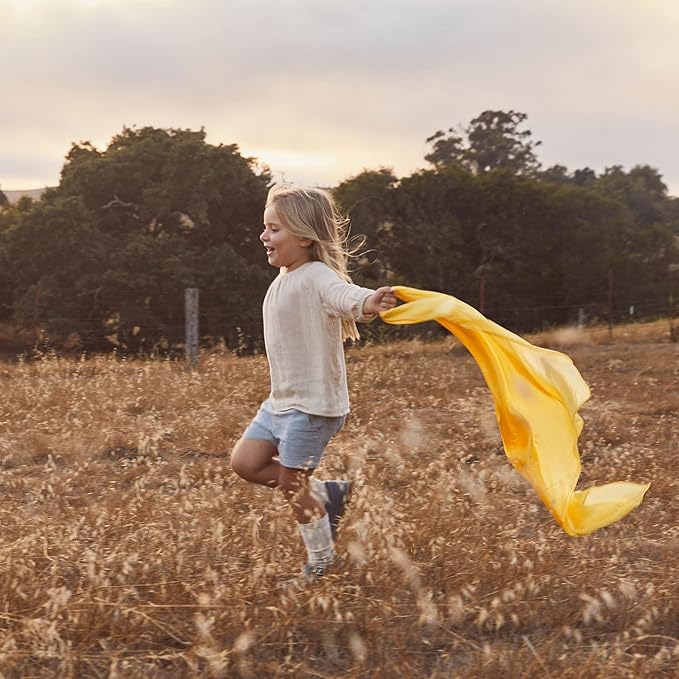 Sarah's Silks Playsilk - 100% Real Silk, Hand Dyed, Bright Colored Play Scarves | Montessori and Waldorf Toys for Dress up, Imaginative, and Pretend Play (35" x 35")