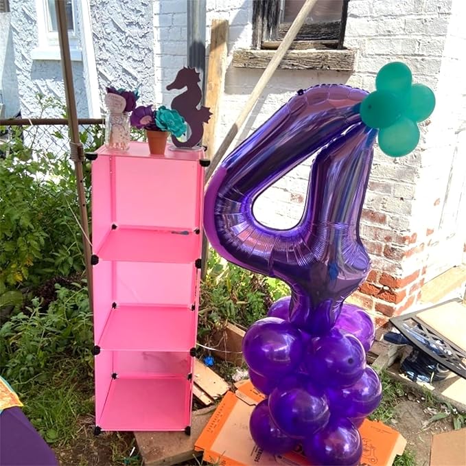 Purple Number 6 Balloon for Girls 6th Birthday, 40 Inch Number Foil Balloon 6, Mylar Helium Large Balloon for Kids 6 Years Old Birthday Party Decor Anniversary Graduation Party Decorations Supplies