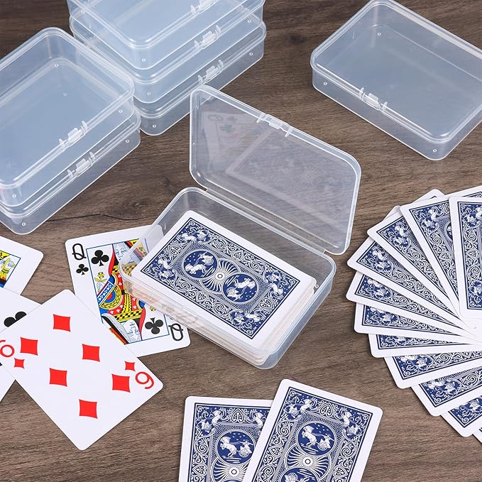 12 PCS Playing Card Case Clear Acrylic Storage Holder for Card Games, Beads, Craft items, Coins, Jewelry and Small Accessories