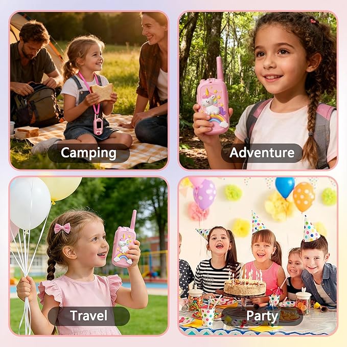 Video Walkie Talkies for Kids, Kids Walkie Talkies with Screen & Voice Changer, 1000 Feet Range, 2 Pack Rechargeable Walkies Talkies for Indoor Outdoor Games, Camping, Hiking for Boys Girls (Pink)
