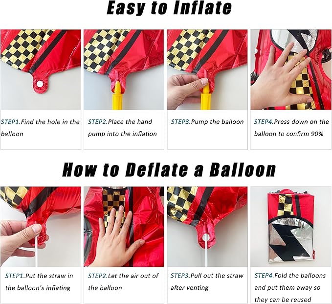 3D Self Standing Race Car Tire Foil Balloon Red Car Balloons For Birthday Boy Race Themed Party Baby Shower Decorations Supplies