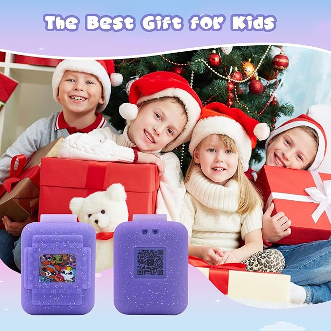 Silicone Cover Case for Bitzee Interactive Toy Digital Pet, Silicone Protective Cover for Bitzee Virtual Electronic Pets, Digital Pet Accessories for Bitzee with Lanyard, Purple (Case Only)
