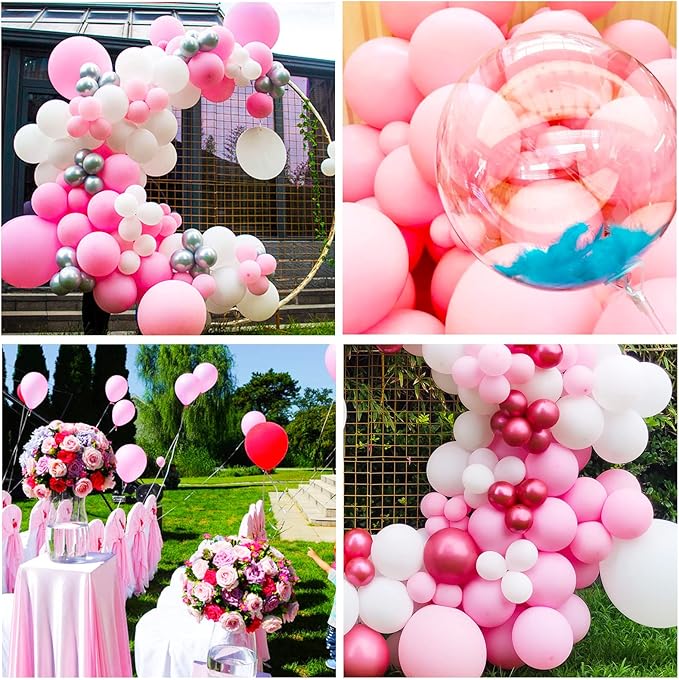 Pastel Pink Balloons 12 Inch 100 Pack light Pink Latex Balloons Baby Pink Party Balloons Round Helium Balloons for Girls Womens Birthday Wedding Anniversary Baby Shower Decorations