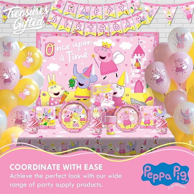 Treasures Gifted Officially Licensed Princess Peppa Pig Birthday Decorations - Pack of 2 Tablecloth - Large Rectangular Table Cover 54in x 108in - Peppa Pig Party Supplies