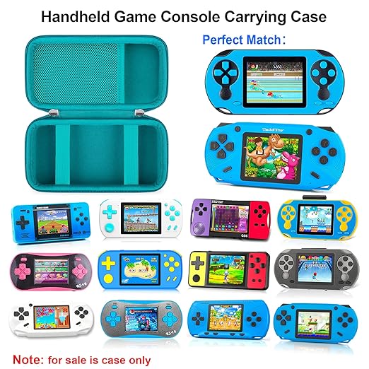 Elonbo Carrying Case for TaddToy/WELLST·G/Beijue/FAMILY POCKET/CCTU/X- JOYKIDS/GREENCREEK/Beico/KAVOYI/GuaiyeyeAP/TEBIYOU Handheld Game Console, Portable Electronic Gaming Player Bag, Green+