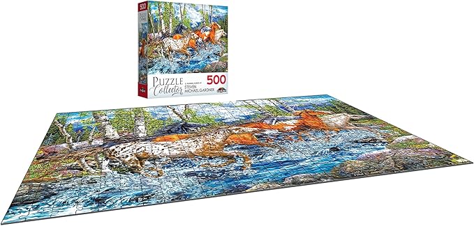 RoseArt - Puzzle Collector - 22 Running Horses - 500 Piece Jigsaw Puzzle for Adults