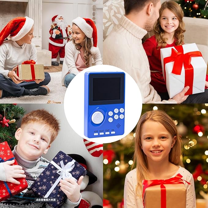 Kids Handheld Video Game Console Built in 100 16-bit Games, Handheld Retro Gaming Console, Trave-Friendly Game Console, 2.8" Color Screen, Rechargeable Battery, Handheld Game for Boy Girl (Dark Blue)