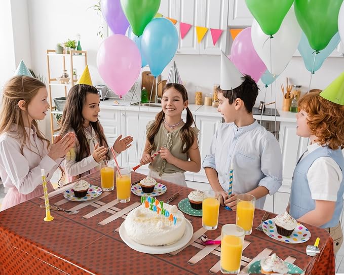 Oudain 6 Pcs Football Party Tablecloth 108 x 54 Inches Rectangle Rugby Table Cloth Disposable Plastic Sport Themed Table Covers for Football Rugby Day Birthday Party Supplies Favors