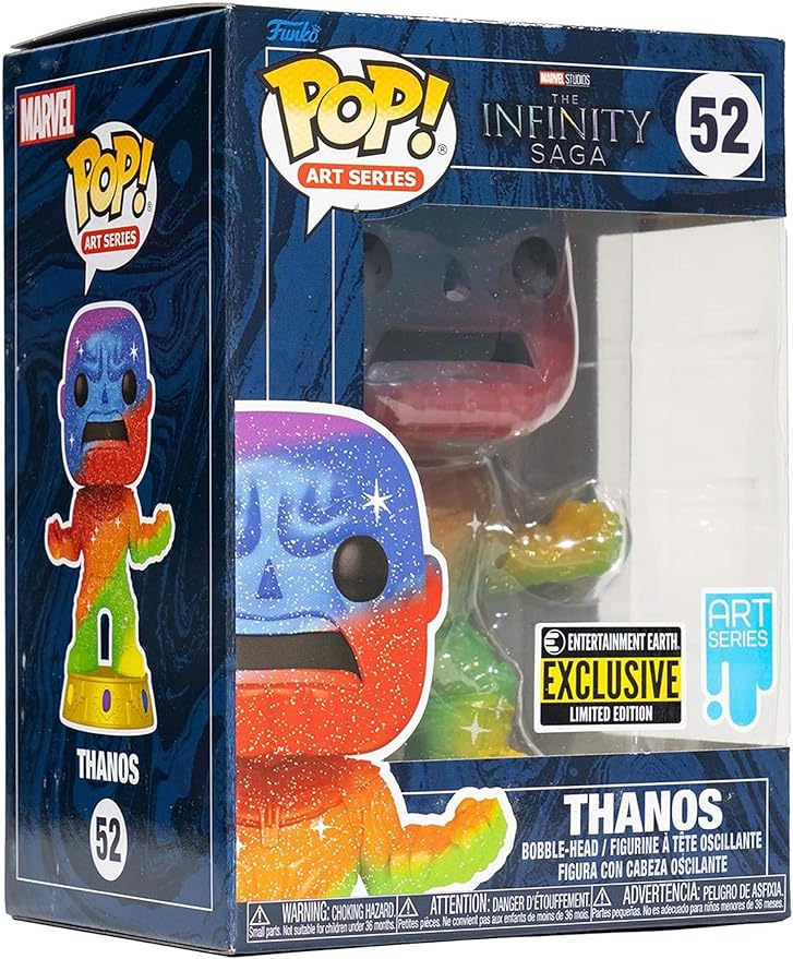 Funko Marvel Infinity Saga Thanos Art Series Pop! Vinyl Figure with Premium Pop! Protector Entertainment Earth Exclusive