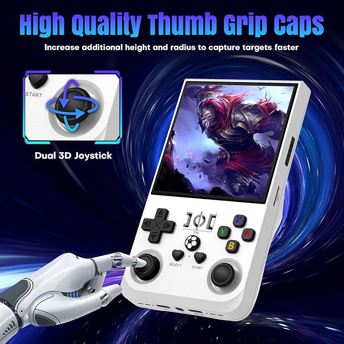 R36MAX Retro Handheld Game Console, 64GB Retro Gaming Console with 4.0 Inch Screen, Portable Video Game Consoles with 4000mAh Battery and Multiple Emulators, Open Linux System (Ivory)