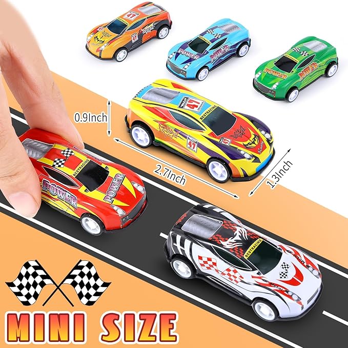 DERTE 280 Pcs Pull Back Cars for Kids Mini Car Toys Bulk Metal Race Vehicles Party Favors Goodie Bag Stuffers Classroom Prizes for Boys Girls Toddlers