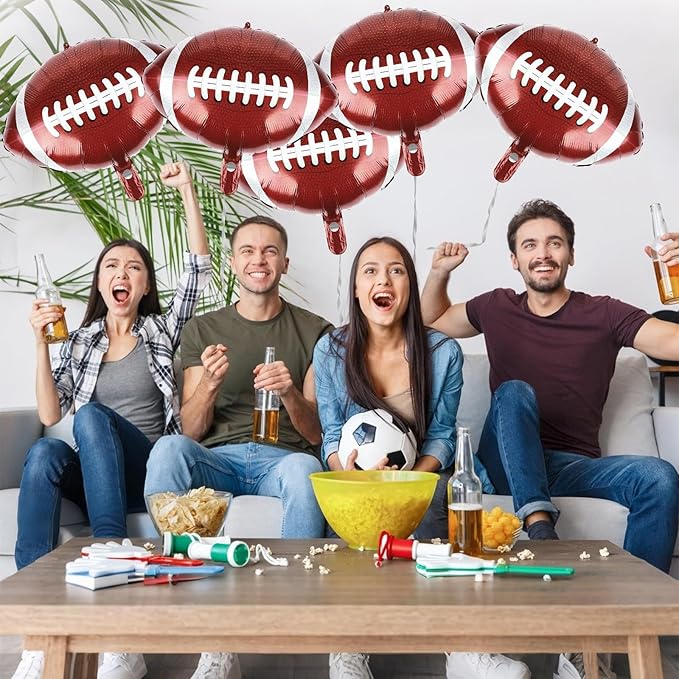 American Football Balloons 12pcs 20 inches Rugby Ball Balloon Football Party Balloon for Tailgate Game Day Sport Themed Birthday Party Decorations
