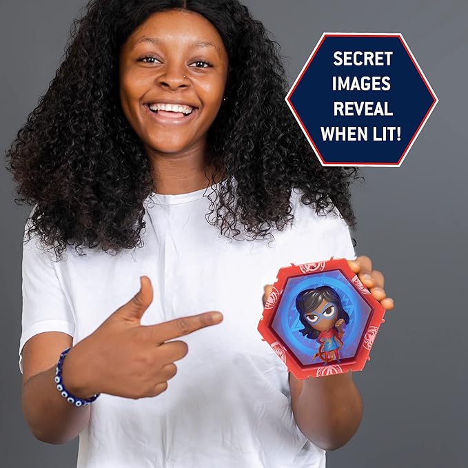 Wow! PODS Marvel Avengers Collection - Ms Marvel | Superhero Light-Up Bobble-Head Figure | Official Marvel Collectable Toys & Gifts | Number 204 in Series,Grey