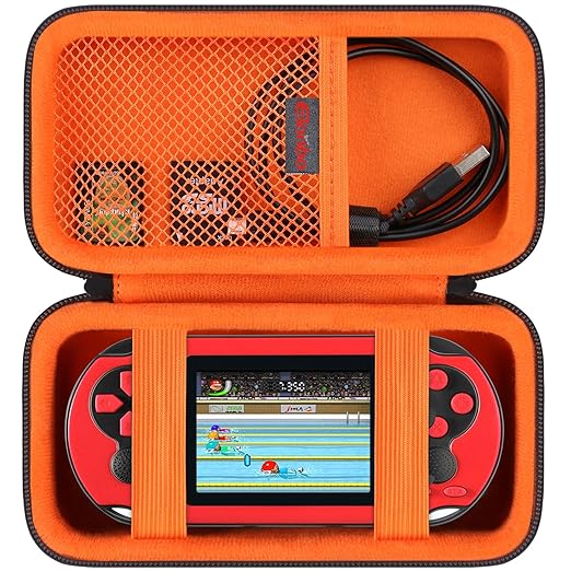 Elonbo Carrying Case for TaddToy/WELLST·G/Beijue/FAMILY POCKET/CCTU/X- JOYKIDS/GREENCREEK/Beico/KAVOYI/GuaiyeyeAP/TEBIYOU Handheld Game Console, Portable Electronic Gaming Player Bag, Black+