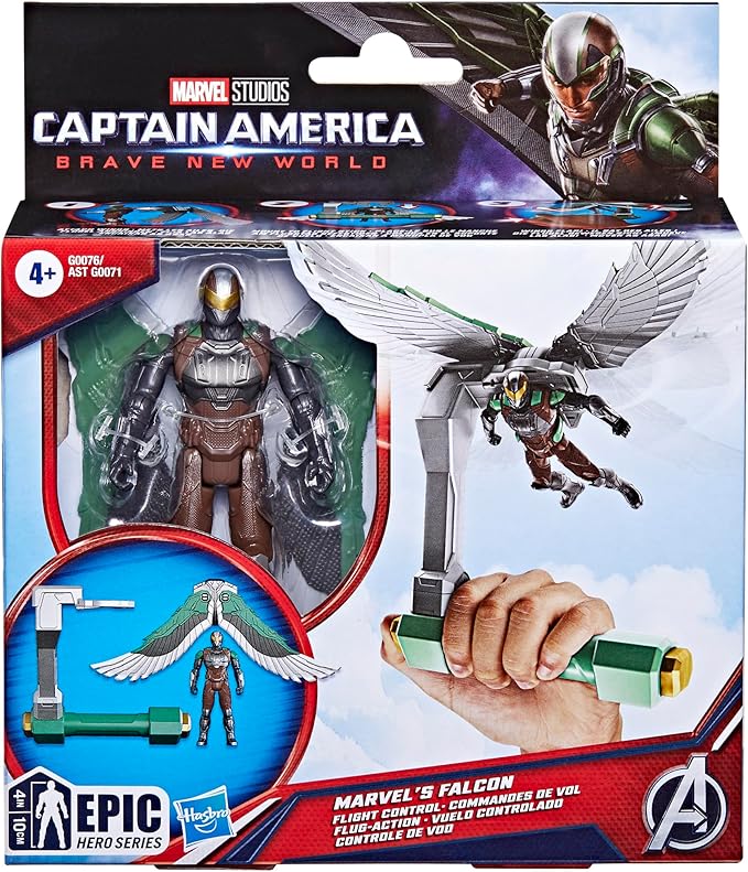 Marvel Epic Hero Series Captain America: Brave New World Marvel’s Falcon Flight Control Action Figure, Super Hero Toys for Kids Ages 4+