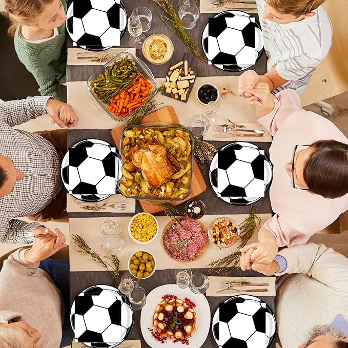 40 Pcs Soccer Plates and Napkins Party Supplies, Soccer Birthday Party Decorations Disposable Paper Plates and Napkins Tableware Set for Sports Theme Birthday Baby Shower Serves 20