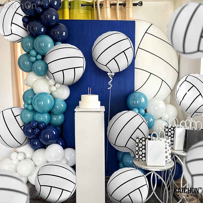 KatchOn Volleyball Balloons - 18 Inch, Pack of 10 | Sports Balloons for Senior Night Decorations | Volleyball Party Decor for Gender Reveal, Sports Event Celebrations | Volleyball Birthday Decorations