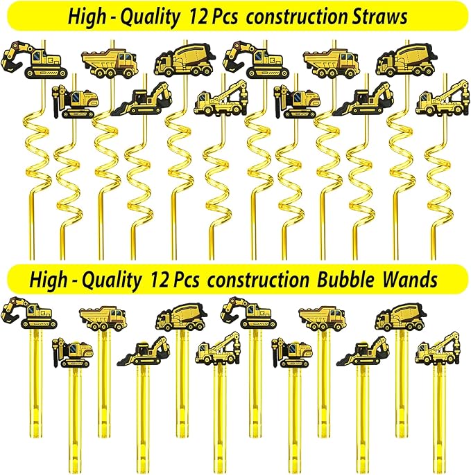 232PCS Construction Birthday Party Supplies Decorations Favors, Construction Theme Toys for Goodie Bag Stuffer, Pinata Filler Gifts