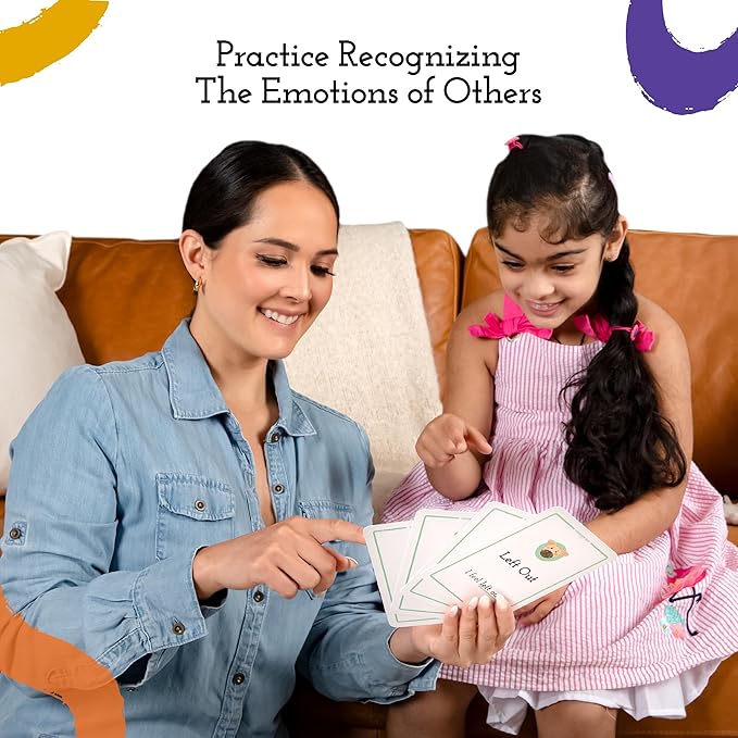 Emotion Cards for Kids - Expression Cards for Toddler to Learn and Communicate Their Emotions - Feeling in a Flash Card, Great Tool for ADHD, Autism, and Therapy | 50 Cards + 4