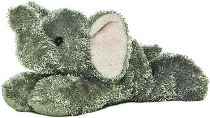 Aurora® Adorable Mini Flopsie™ Ellie™ Stuffed Animal - Mini Companions Ready for Playful Adventures - for Kids All Ages, Toddlers, Adults, and Families - Gray 8 Inches