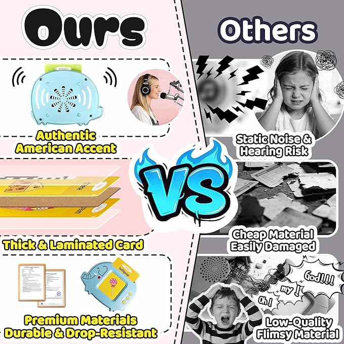 Baby Talking Flash Cards for Toddlers 1-3 with 224 Words, Montessori Learning Pocket Speech for Toddler, Card Early Education Device for Autism, Baby Talking Flash Cards for Toddlers 1-3