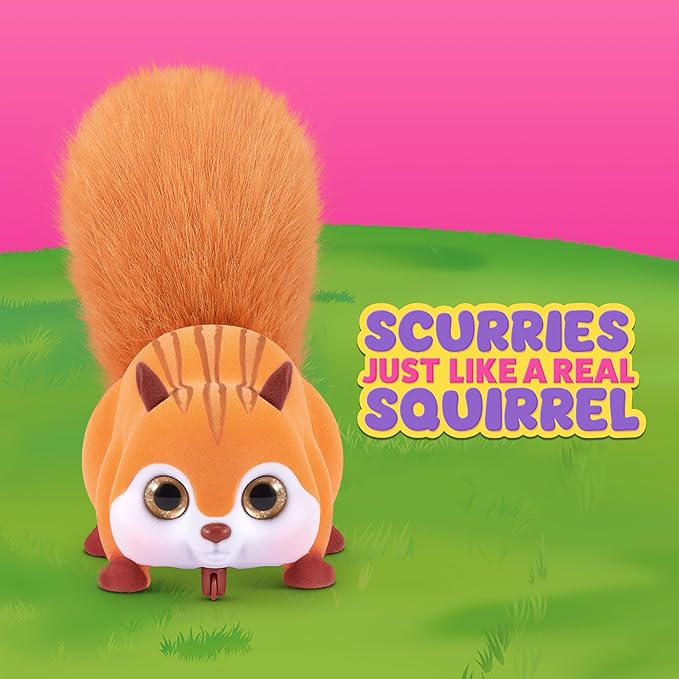 Pets Alive Scurry'n Squirrel (Pink+Brown) 2 Pack by ZURU – Interactive Robotic Pet Toy, Moving Squirrel with Realistic Movements and Sounds, Ages 2+, Child Toddler