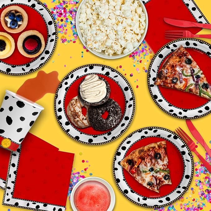Dalmatians Birthday Party Supplies Set Plates Napkins Cups Tableware Kit for 16