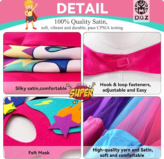 D.Q.Z Super Sisters Gifts for 3 4 5 6 7 8 9 Years Old Girls Dress Up Clothes Pretend Play Toys for Girls Birthday Gifts
