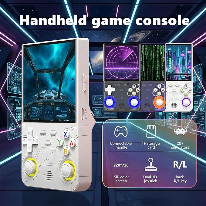 R36 Ultra Retro Handheld Game Console, 4.0-Inch 720x720 IPS Large Screen, Preloaded 20,000+ Classic Games, Linux Open Source with WiFi for Multiplayer, Portable Travel Game System, Kids & Adults Gift